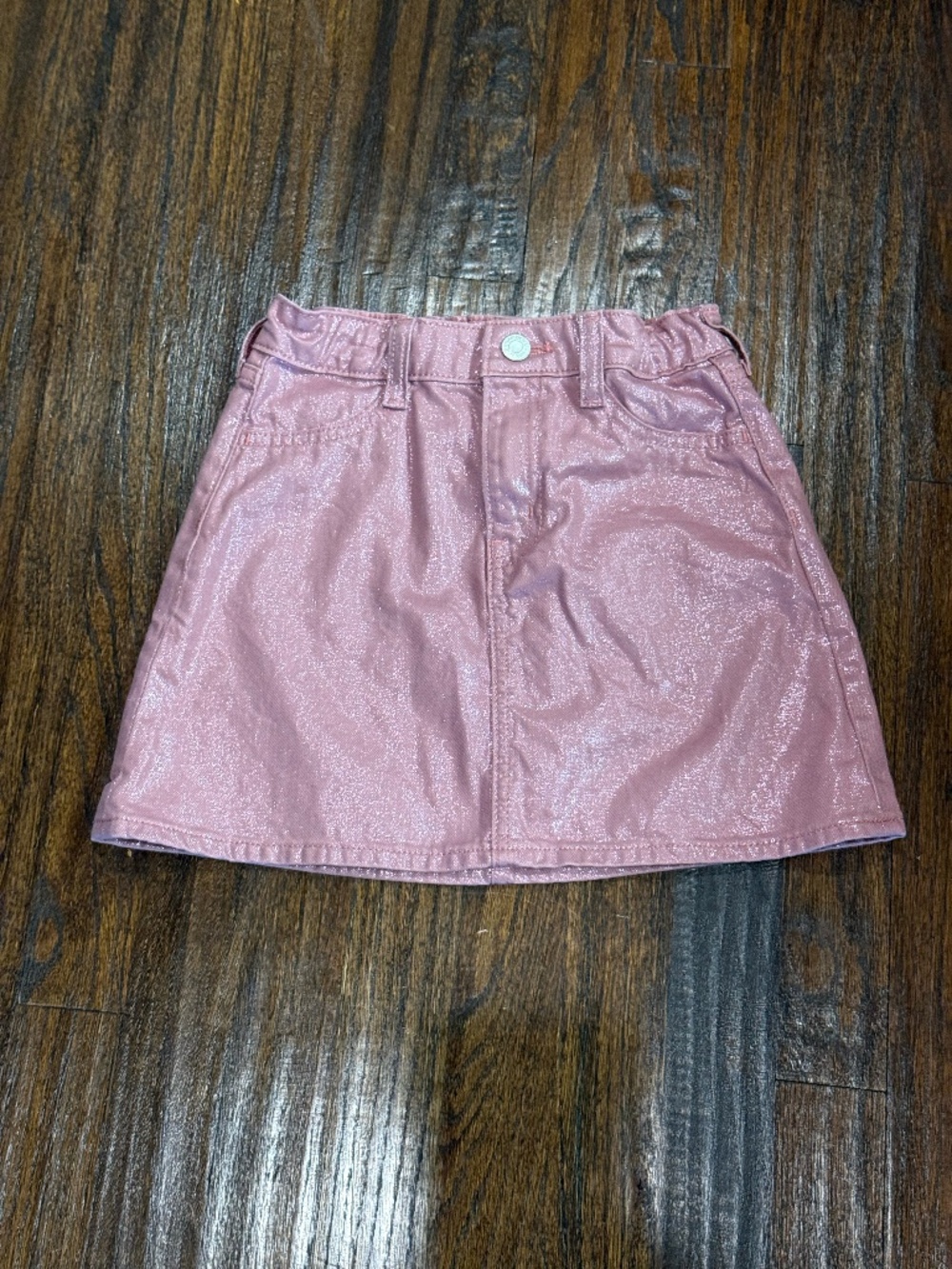 Pink Metallic Gap Kids Denim Skirt